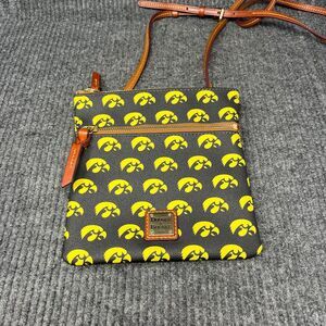 Dooney And Bourke Iowa Hawkeye Black Yellow Crossbody Bag Leather